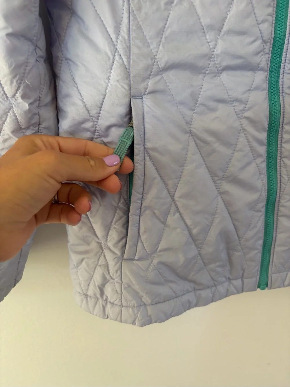 Patagonia Girl's Nano Puff Purple Full-Zip Primaloft Diamond Quilted Jacket